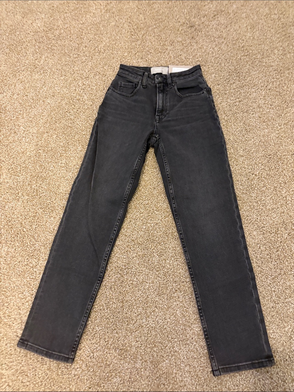Everlane Straight-Leg Jeans in Washed Black